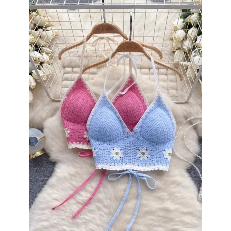 Top floral bordado para mujer – estilo dulce de encaje ideal para verano