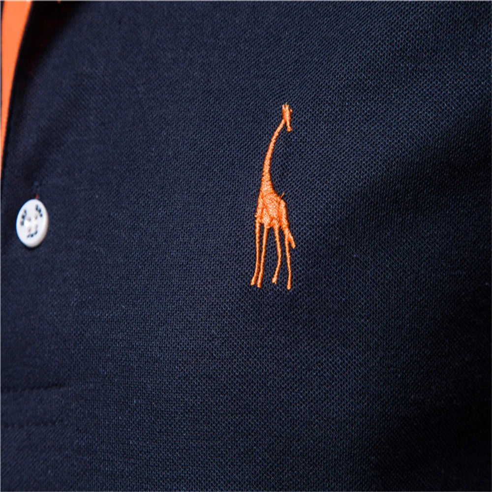 Polo de hombre manga corta bordado en contraste – estilo casual de verano antiencoje