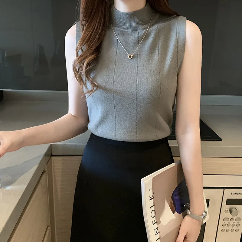 Camiseta sin Mangas de Algodón para Mujer – Estilo Moderno y Versátil