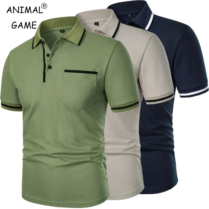 Polo de hombre manga corta elegante casual antiarrugas con botones – verano estilo diario