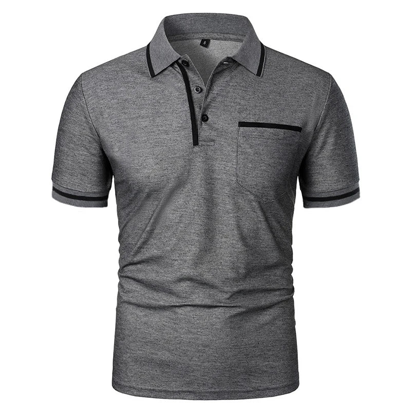 Polo de hombre manga corta elegante casual antiarrugas con botones – verano estilo diario