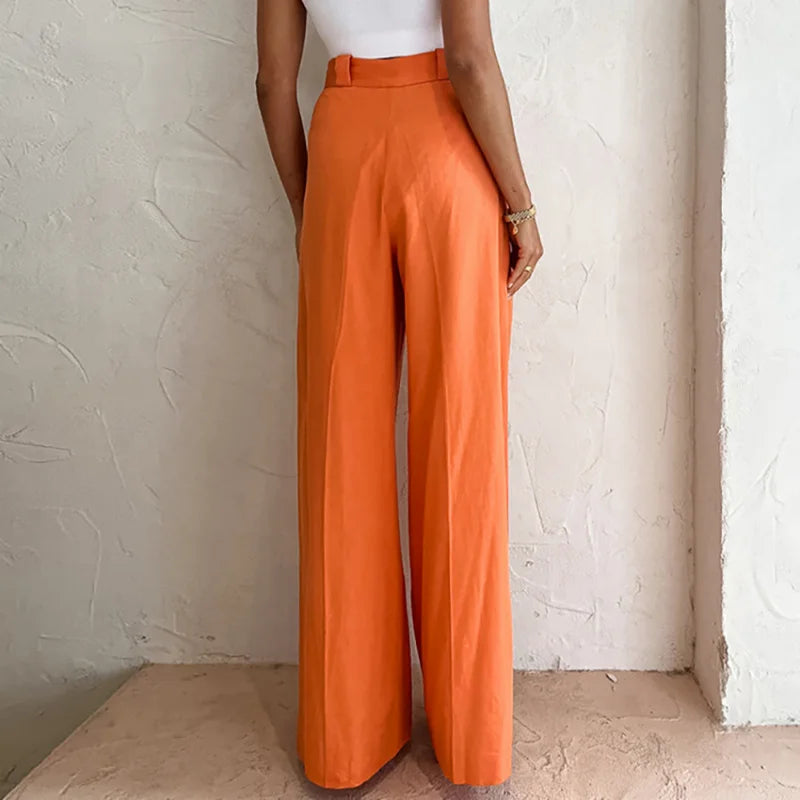 Pantalón Flare de Cintura Elástica con Bolsillos – Estilo Casual y Estilizador ✨