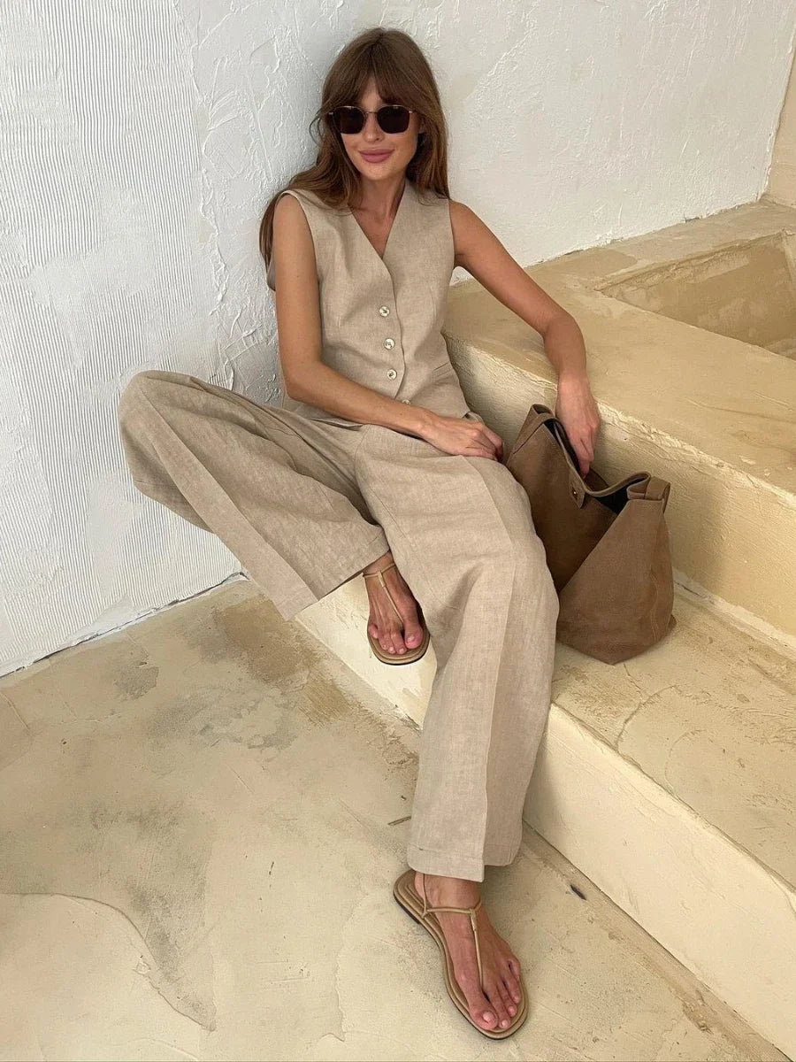 Conjunto Elegante 2 Piezas Wide Leg – Estilo Oficina Casual y Cómodo ✨