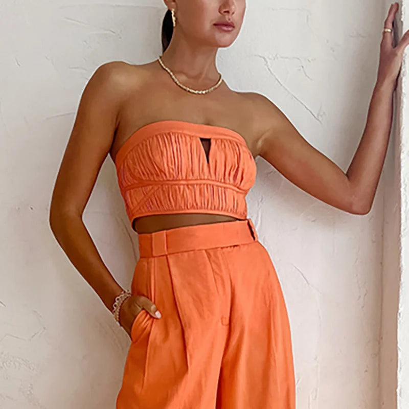 Pantalón Flare de Cintura Elástica con Bolsillos – Estilo Casual y Estilizador ✨