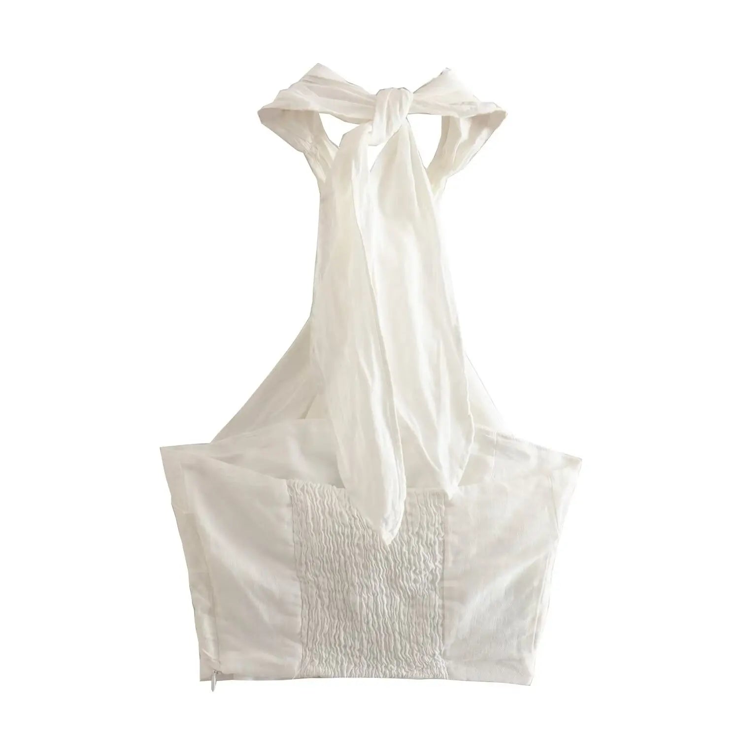 Camiseta sin mangas ajustada con escote halter cruzado de Cotton & Line