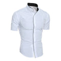 Camisa de hombre informal de manga corta en encaje de bolillos – ligera para verano y primavera