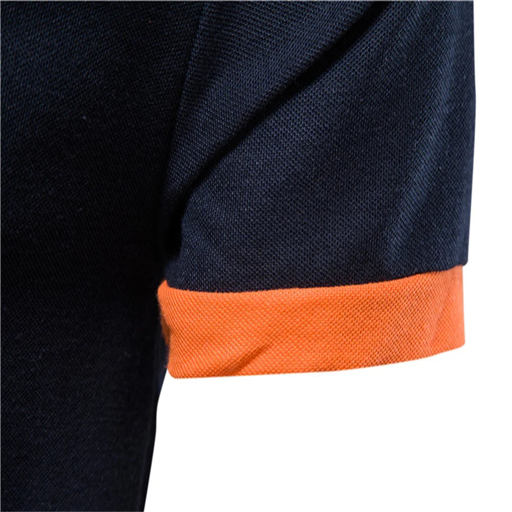 Polo de hombre manga corta bordado en contraste – estilo casual de verano antiencoje