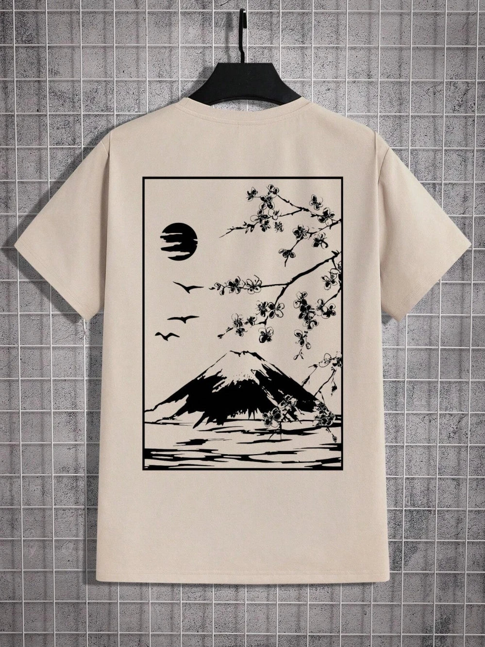 Camiseta de hombre manga corta transpirable elástica estampada verano estilo casual
