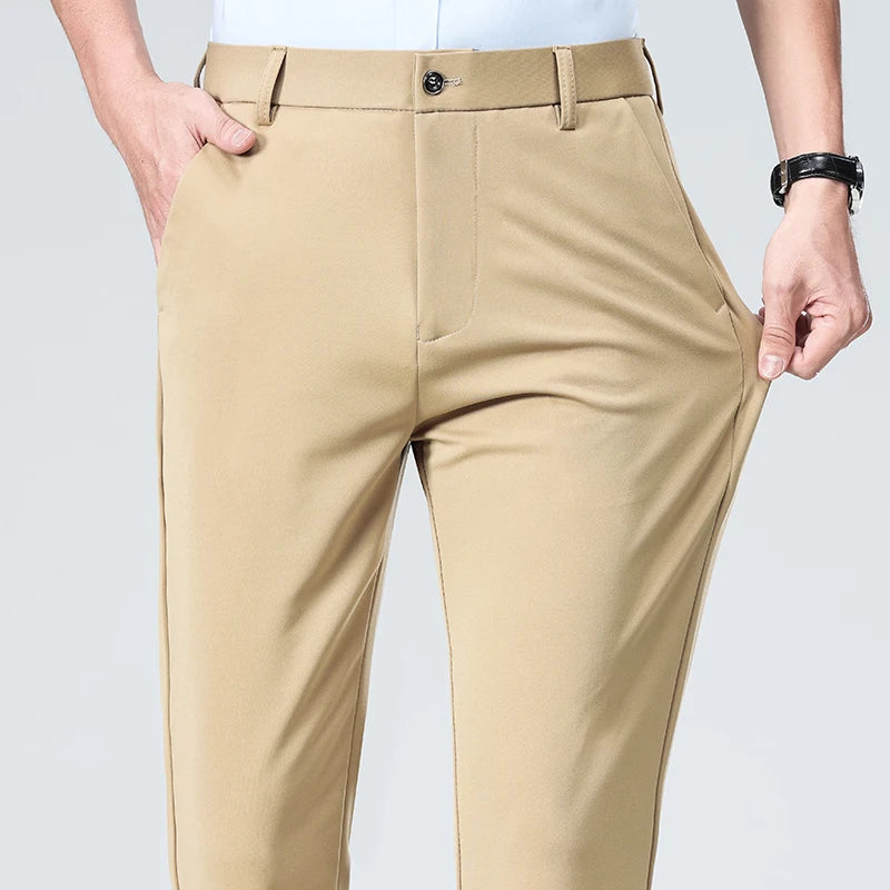 Pantalón de traje de hombre elegante casual slim fit – ideal para negocios primavera y verano