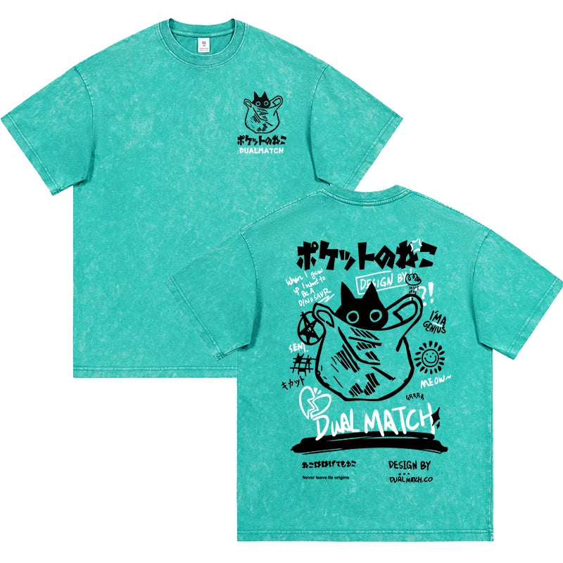 Camiseta hombre dibujos animados vintage algodón transpirable verano casual cómoda elástica
